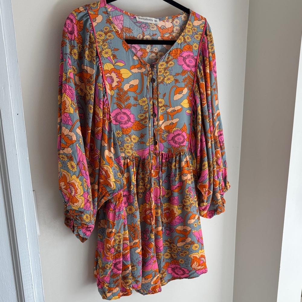Rusttydustty Floral Boho Romper with Vibrant Colors - Picture 5 of 5